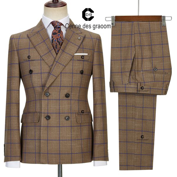 men's suits blazers cenne des graoom wool plaid suits for men double breasted brown 2 pieces set blazer pants wedding party meeting off, White;black
men's suits blazers cenne des graoom wool plaid suits for men double breasted brown 2 pieces set blazer pants wedding party meeting off, White;black