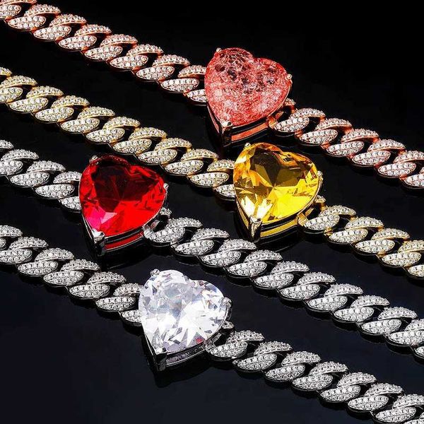 new heart necklace with 9mm cuban chain full iced out cubic zirconia hip hop fashion jewelry gift, Silver
new heart necklace with 9mm cuban chain full iced out cubic zirconia hip hop fashion jewelry gift, Silver
