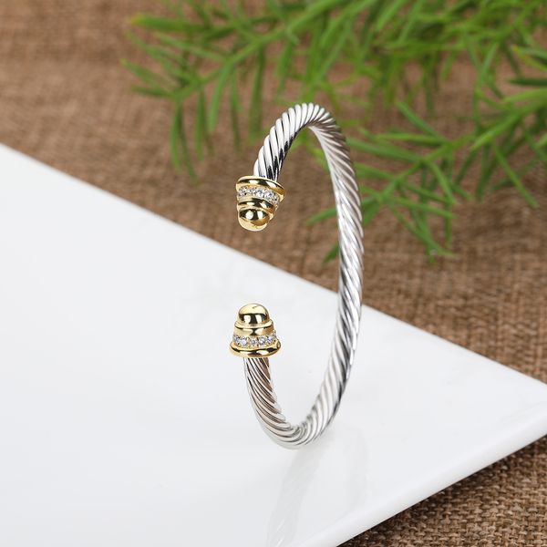 fashion charm bracelet wire rope double color opening women bracelets jewelry luxurys designers women trend studded with diamonds bangel 5mm, Black
fashion charm bracelet wire rope double color opening women bracelets jewelry luxurys designers women trend studded with diamonds bangel 5mm, Black