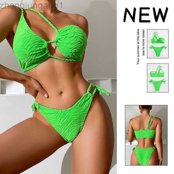 designer bikini 2023 new swimwear striped one shoulder bikini high waist solid split swimwear for women, White;black
designer bikini 2023 new swimwear striped one shoulder bikini high waist solid split swimwear for women, White;black