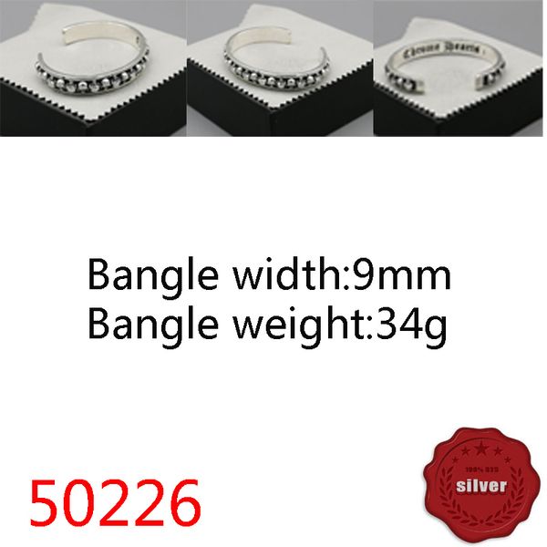 50226 bangle hip hop s925 sterling silver bracelet punk style vintage skull head personalized cross flower letter jewelry couple popular acc, Black
50226 bangle hip hop s925 sterling silver bracelet punk style vintage skull head personalized cross flower letter jewelry couple popular acc, Black