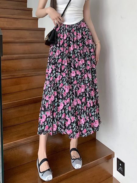 skirts tigena aesthetic floral print long skirt for women summer casual boho beach holiday high waist folds midi skirt female lady 230506, Black 
skirts tigena aesthetic floral print long skirt for women summer casual boho beach holiday high waist folds midi skirt female lady 230506, Black