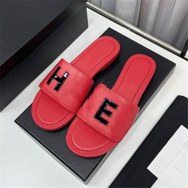fashion slippers 2023 channel luxury design summer men's and women's flats thick soled leather rubber lettering logo casual cartoo, Black
fashion slippers 2023 channel luxury design summer men's and women's flats thick soled leather rubber lettering logo casual cartoo, Black