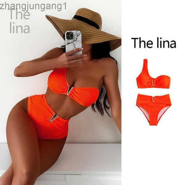 designer bikini 2023 new solid split shoulder bikini women's high waist swimwear bikini, White;black
designer bikini 2023 new solid split shoulder bikini women's high waist swimwear bikini, White;black