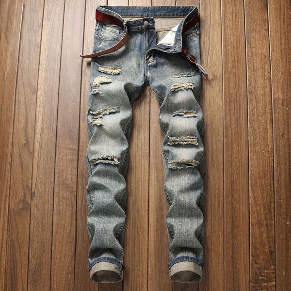 men's jeans men' street fashion clothing pants spring and autumn classic nostalgic holes non-stretch straight leg jeans quality ca, Blue
men's jeans men' street fashion clothing pants spring and autumn classic nostalgic holes non-stretch straight leg jeans quality ca, Blue