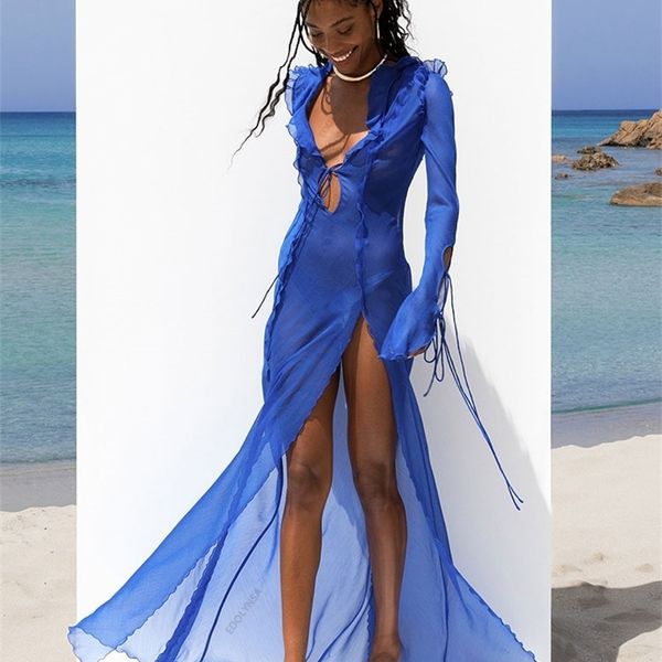 party dresses v neck perspective ruffle drawstring tight maxi dresses for women spring summer elegant side split party vestido a1942 230505, White;black
party dresses v neck perspective ruffle drawstring tight maxi dresses for women spring summer elegant side split party vestido a1942 230505, White;black