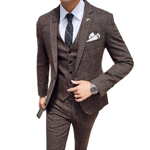 men's suits blazers men's suit jacket vest pants fashion boutique plaid casual business male groom wedding tuxedo dress 3 pieces s, White;black
men's suits blazers men's suit jacket vest pants fashion boutique plaid casual business male groom wedding tuxedo dress 3 pieces s, White;black