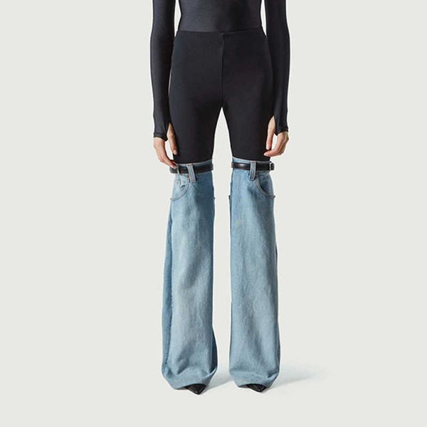 splicing jeans designer spring new high-waisted splicing color collision personality design sense jeans thin and versatile straight micro-fl, Blue
splicing jeans designer spring new high-waisted splicing color collision personality design sense jeans thin and versatile straight micro-fl, Blue