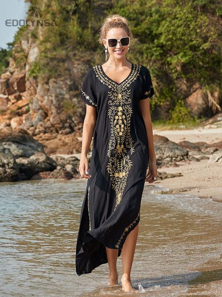 women's swimwear embroidery beach cover up saida de praia swimsuit women bikini cover tunics for pareo sarong wear q790 230505, White;black
women's swimwear embroidery beach cover up saida de praia swimsuit women bikini cover tunics for pareo sarong wear q790 230505, White;black