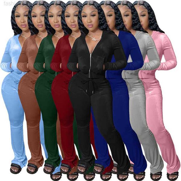 fall winter designer velvet tracksuits women sweatsuits long sleeve velour jacket and flare pants two piece sets matching outfits casual spo, Gray
fall winter designer velvet tracksuits women sweatsuits long sleeve velour jacket and flare pants two piece sets matching outfits casual spo, Gray