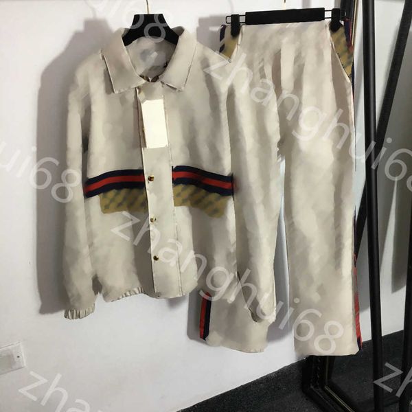 23ss womens designer clothing casual suit gg letter single breasted lapel long sleeve coat striped webbed border high waist wide leg trouser, Gray
23ss womens designer clothing casual suit gg letter single breasted lapel long sleeve coat striped webbed border high waist wide leg trouser, Gray