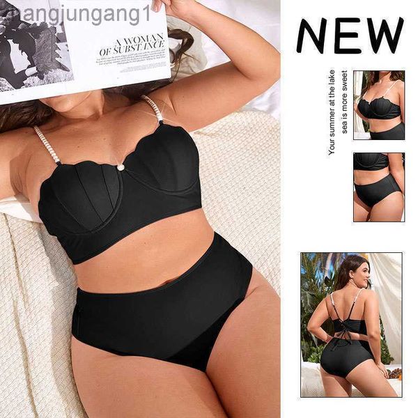 designer bikini 2023 new swimwear large mm gathering high waist strap chain shell bikini, White;black
designer bikini 2023 new swimwear large mm gathering high waist strap chain shell bikini, White;black