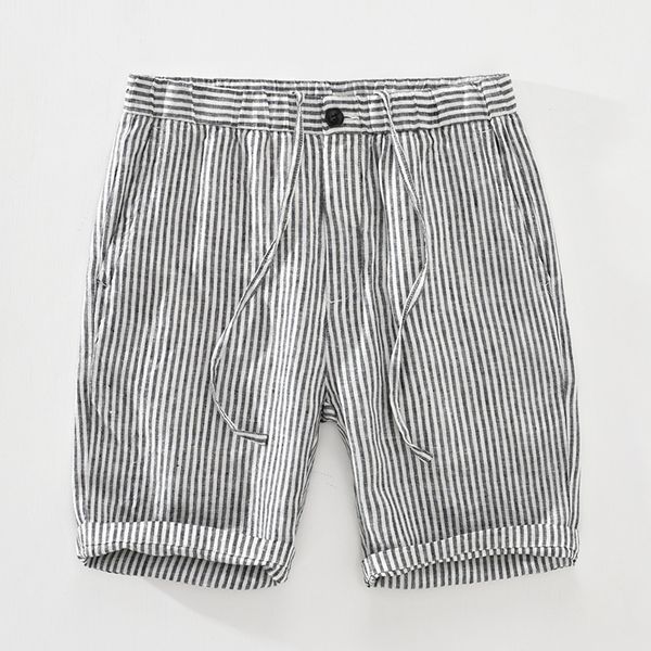 men's shorts striped shorts for men japanese style pure linen casual elastic waist button up short pants summer 230506, White;black
men's shorts striped shorts for men japanese style pure linen casual elastic waist button up short pants summer 230506, White;black