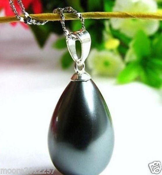 fashion 12x16mm south sea black shell pearl teardrop pendant necklace5079178, Silver
fashion 12x16mm south sea black shell pearl teardrop pendant necklace5079178, Silver