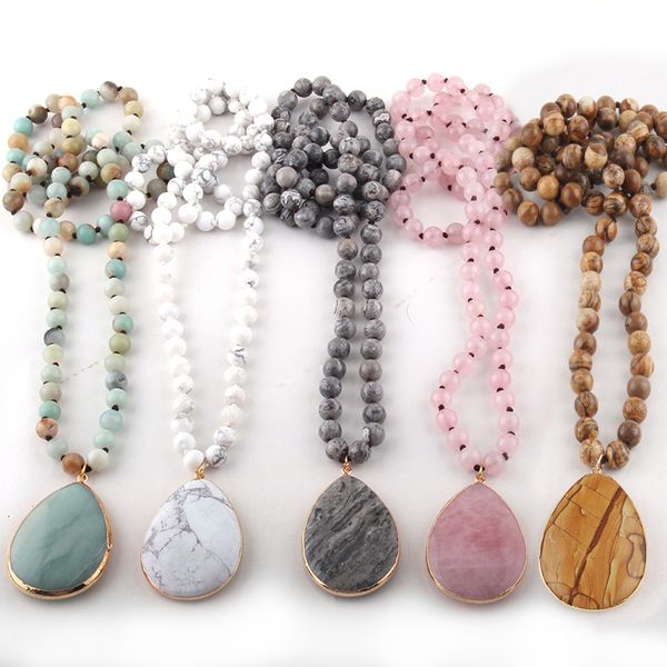 pendant necklaces fashion bohemian jewelry natural stone knotted matching drop women beaded necklace 230506, Silver
pendant necklaces fashion bohemian jewelry natural stone knotted matching drop women beaded necklace 230506, Silver