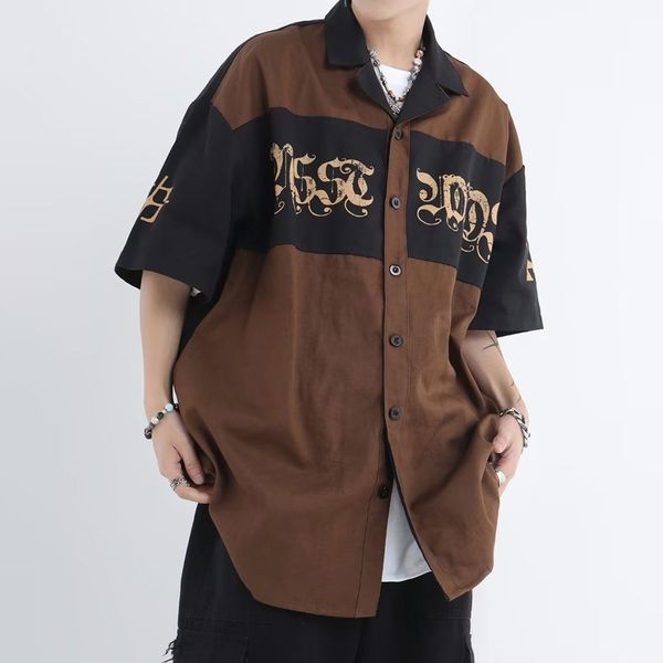 men's casual shirts summer hiphop y2k lapel 2023 fashion color contrast splicing tooling loose shortsleeved clothing 230506, White;black
men's casual shirts summer hiphop y2k lapel 2023 fashion color contrast splicing tooling loose shortsleeved clothing 230506, White;black