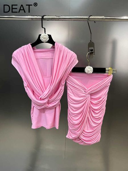 two piece dress deat female causal pleated skirt twopiece set slash neck short sleeve high waist solid color slit skirts 2023 spring 11xx168, White
two piece dress deat female causal pleated skirt twopiece set slash neck short sleeve high waist solid color slit skirts 2023 spring 11xx168, White