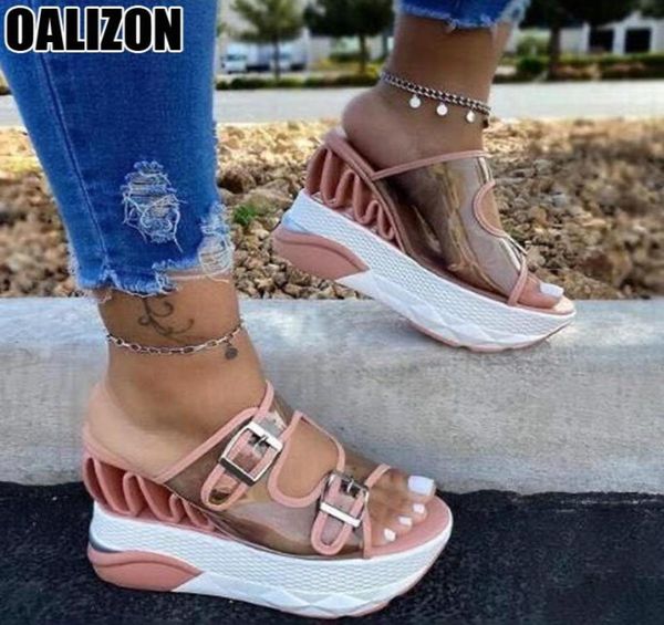 slippers summer fashion women belt buckle strap wedge high heel increasing height platform lady mujer sandals shoes r844582015, Black
slippers summer fashion women belt buckle strap wedge high heel increasing height platform lady mujer sandals shoes r844582015, Black