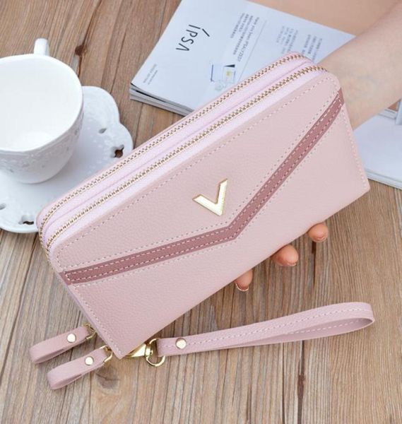 wallet women double zipper color contrast pu leather long coin purses female luxury clutch bag card holder money clip6052480, Black
wallet women double zipper color contrast pu leather long coin purses female luxury clutch bag card holder money clip6052480, Black