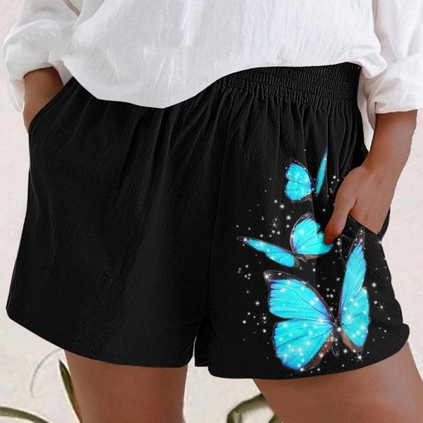 women's shorts casual for womens summer elastic waist comfy with pocket beach workout, White;black
women's shorts casual for womens summer elastic waist comfy with pocket beach workout, White;black