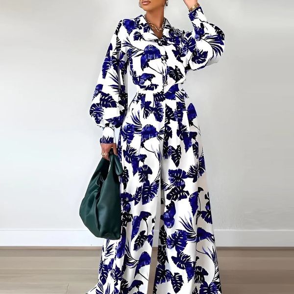 women's two piece pants elegant lapel collar long sleeve shirt and pant outfit fashion print loose suit office casual wide leg set 2305, White
women's two piece pants elegant lapel collar long sleeve shirt and pant outfit fashion print loose suit office casual wide leg set 2305, White