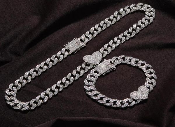 chains 2pcset rapper full heavy heartshaped cuban link bracelet iced women for men necklcae chain prong pave luxury hiphop jewel5840503, Silver
chains 2pcset rapper full heavy heartshaped cuban link bracelet iced women for men necklcae chain prong pave luxury hiphop jewel5840503, Silver