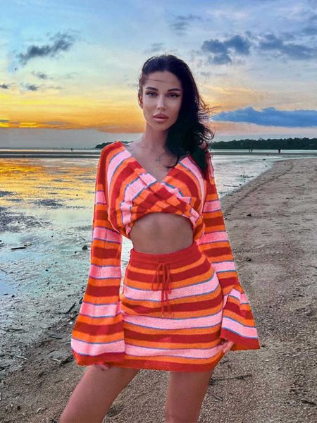 two piece dress stripe knit sweater skirt two piece set women fashion vneck long sleeve women skirts vacation beach outfits j230506, White
two piece dress stripe knit sweater skirt two piece set women fashion vneck long sleeve women skirts vacation beach outfits j230506, White