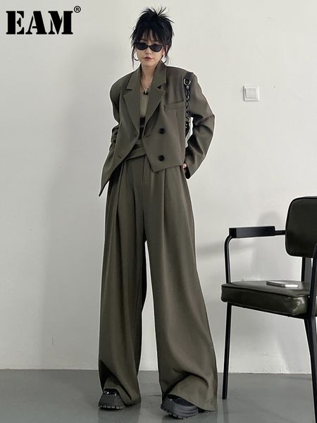 women's two piece pants eam wide leg white irregular big sizetwo suit lapel long sleeve women fashion spring autumn 2023 1d486 230506 
women's two piece pants eam wide leg white irregular big sizetwo suit lapel long sleeve women fashion spring autumn 2023 1d486 230506