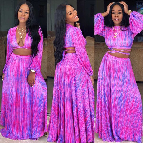 two piece dress bkld 2019 fashion tie dye print 2 two piece set autumn chiffon beach outfits women vneck lace up crop long skirt suit j23050, White
two piece dress bkld 2019 fashion tie dye print 2 two piece set autumn chiffon beach outfits women vneck lace up crop long skirt suit j23050, White