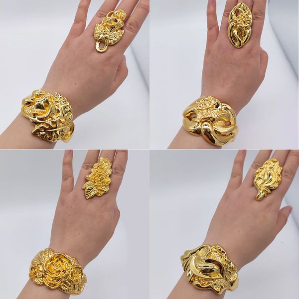 pendant necklaces luxury 18k gold plated bracelet rings copper jewelry set party women adjustable flower exquisite bangle wedding 230506, Silver
pendant necklaces luxury 18k gold plated bracelet rings copper jewelry set party women adjustable flower exquisite bangle wedding 230506, Silver