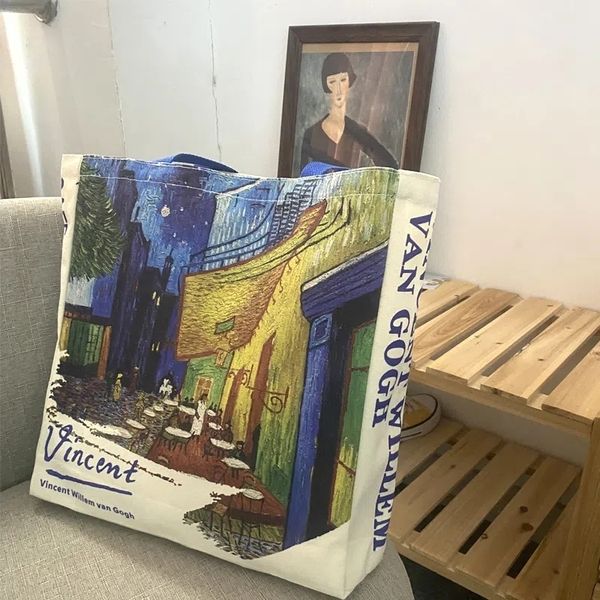 shopping bag canvas shoulder van gogh oil painting ladies casual handbag tote cotton reusable beach 230506
shopping bag canvas shoulder van gogh oil painting ladies casual handbag tote cotton reusable beach 230506