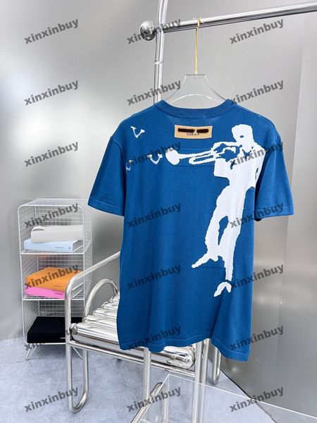 xinxinbuy men designer tee t shirt 23ss knitted blow horn 1854 letter jacquard short sleeve cotton women blue green s-xl, Black;brown
xinxinbuy men designer tee t shirt 23ss knitted blow horn 1854 letter jacquard short sleeve cotton women blue green s-xl, Black;brown