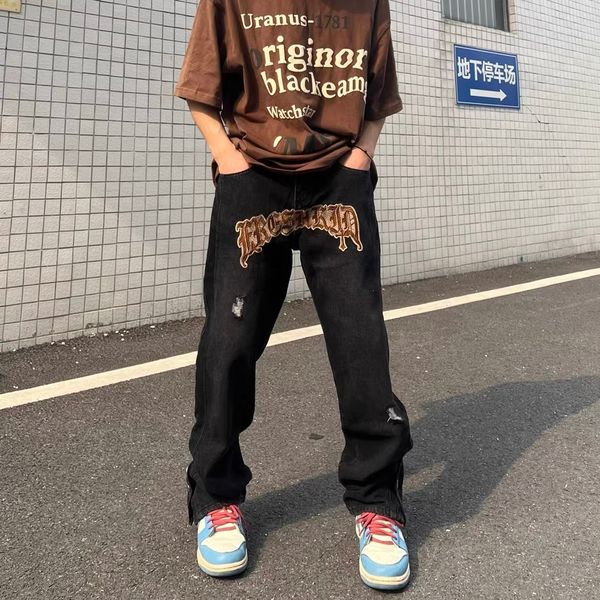 mens jeans fashion black streetwear baggy men wide pants y2k letter embroidery ripped hole straight hip hop denim trousers 230506, Blue
mens jeans fashion black streetwear baggy men wide pants y2k letter embroidery ripped hole straight hip hop denim trousers 230506, Blue