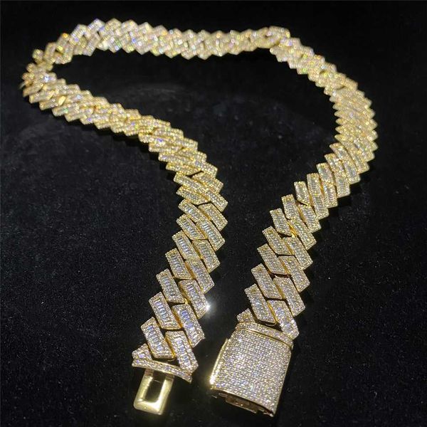 18mm big guy heavy iced out vvs baguette moissanite miami cuban link chain buss down pass diamond tester men cuban necklace, Silver
18mm big guy heavy iced out vvs baguette moissanite miami cuban link chain buss down pass diamond tester men cuban necklace, Silver