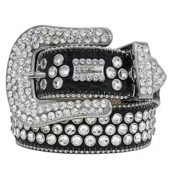 

2Designer Luxury Bb Belt Simon Belts for Men Women Shiny diamond belt Black on Black Blue white multicolour with bling rhinestones a