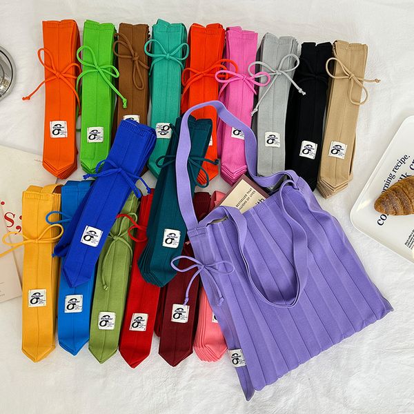 shopping bags female wool knitted pleats tote organ bag designer chic stitching contrast korean fashion shoulder shopper handbag for women 2
shopping bags female wool knitted pleats tote organ bag designer chic stitching contrast korean fashion shoulder shopper handbag for women 2