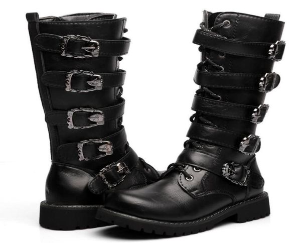 high platform men039s leather motorcycle boots midcalf military combat boots gothic belt punk boots casual men shoes black6963860, Black
high platform men039s leather motorcycle boots midcalf military combat boots gothic belt punk boots casual men shoes black6963860, Black