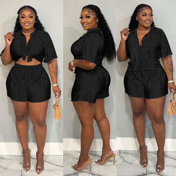 women's tracksuits 2023 summer fashion shirt set casual short sleeve laceup blouse shorts suit women tracksuit pleated two piece outfit, Gray
women's tracksuits 2023 summer fashion shirt set casual short sleeve laceup blouse shorts suit women tracksuit pleated two piece outfit, Gray