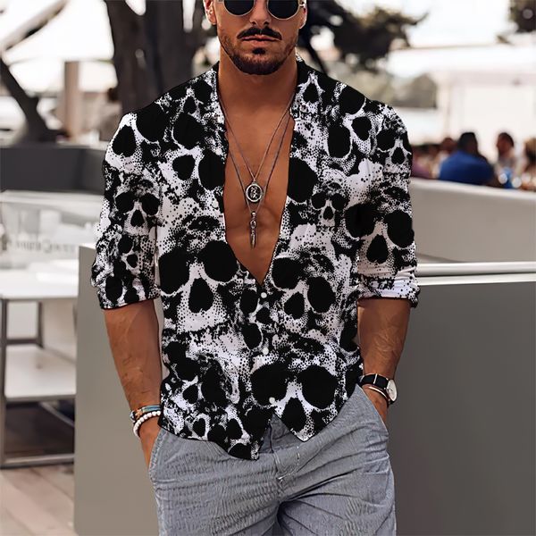 men's casual shirts cotton long sleeve man skull 3d print fashion streetwear hip hop oversize for men 230506, White;black
men's casual shirts cotton long sleeve man skull 3d print fashion streetwear hip hop oversize for men 230506, White;black