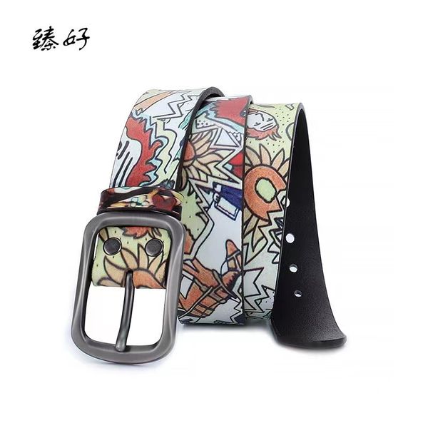 new mens and womens designers belts featured printing cartoon colored drawing trendy retro alloy needle buckle cowhide versatile style multi, Black;brown
new mens and womens designers belts featured printing cartoon colored drawing trendy retro alloy needle buckle cowhide versatile style multi, Black;brown