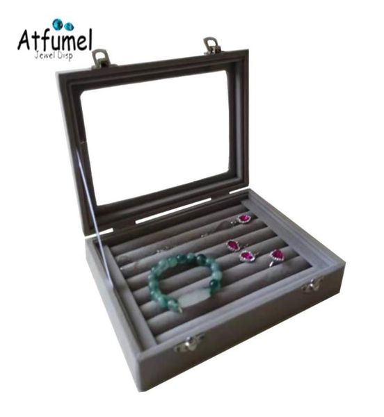 velvet ring jewelry display box with glass lid earring jewellery organizer case cufflink packaging casket pendant showcase box3697224, Black
velvet ring jewelry display box with glass lid earring jewellery organizer case cufflink packaging casket pendant showcase box3697224, Black