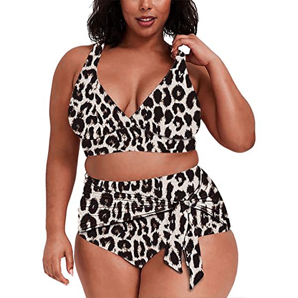 for obese women design 2023 leopard print new separate bikini fat large size swimsuit, White;black
for obese women design 2023 leopard print new separate bikini fat large size swimsuit, White;black