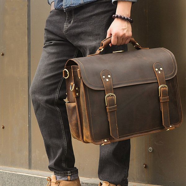 briefcases luufan crazy horse genuine leather briefcase for man fit 17" laprucksack 3 use business handbag male big travel bag 230506
briefcases luufan crazy horse genuine leather briefcase for man fit 17" laprucksack 3 use business handbag male big travel bag 230506