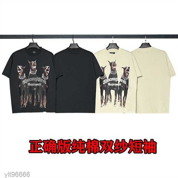 the correct version of represent doberman short sleeve vintage high street loose damaged old t-shirt fashion k3if, White;black
the correct version of represent doberman short sleeve vintage high street loose damaged old t-shirt fashion k3if, White;black