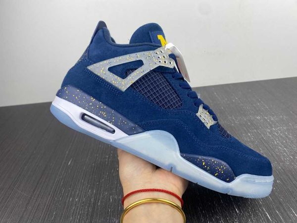

og new 4 michigan wolverines basketball shoes mens women designer shoes 4s sneakers original quality ship with box size us5.5-13
