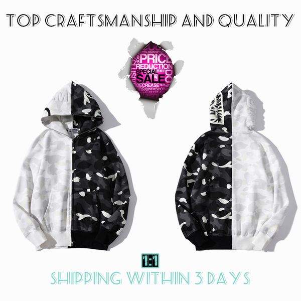 craftsmanship mens hoodies shark full zip hoodie tiger jacket designer men women harajuku sweatshirt fashion co-branding camouflage luminous, Black
craftsmanship mens hoodies shark full zip hoodie tiger jacket designer men women harajuku sweatshirt fashion co-branding camouflage luminous, Black