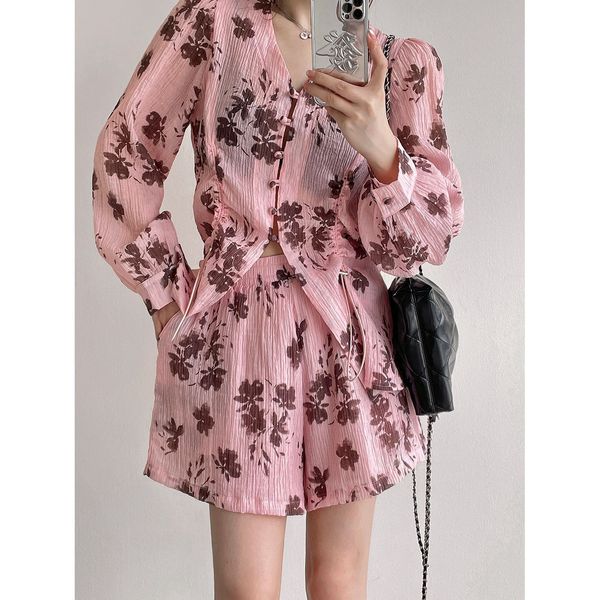 women's tracksuits printed longsleeved sunscreen shirt women 2023 summer korean version loose elastic waist shorts 2piece set 230506, Gray
women's tracksuits printed longsleeved sunscreen shirt women 2023 summer korean version loose elastic waist shorts 2piece set 230506, Gray