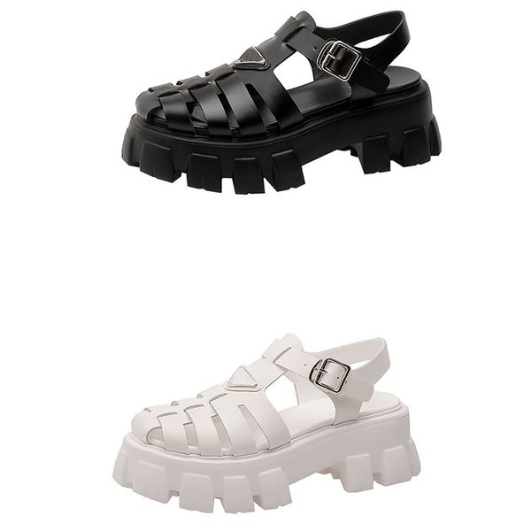 designer foamed rubber sandals women black white hollow weave leather thick soled thicks heel baotou rome shoes size 35-40
designer foamed rubber sandals women black white hollow weave leather thick soled thicks heel baotou rome shoes size 35-40