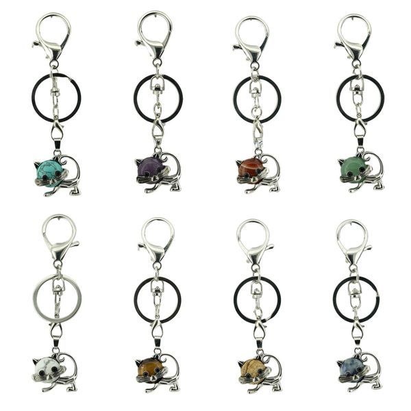 wholesal healing crystal rose quartz semiprecious stone crafts charm cat pendant keychain for women and men, Slivery;golden
wholesal healing crystal rose quartz semiprecious stone crafts charm cat pendant keychain for women and men, Slivery;golden
