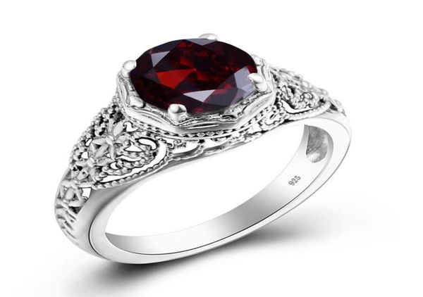 925 sterling silver garnet ring handmade prong seting women fine jewelry brand party custom accessories 075252, Black
925 sterling silver garnet ring handmade prong seting women fine jewelry brand party custom accessories 075252, Black